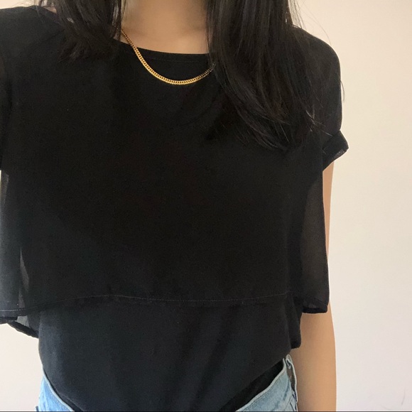 3/$20 🖤 American Eagle Black chiffon top - Picture 3 of 5